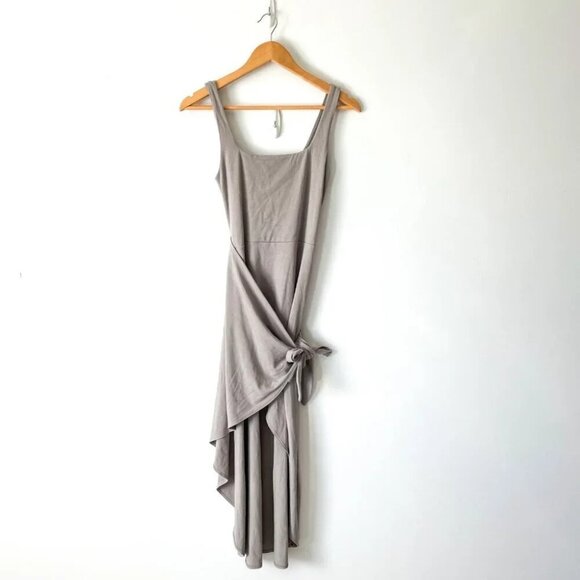 Aritzia  Wilfred Saturn Wrap Midi Dress Grey Size Small - Picture 4 of 8